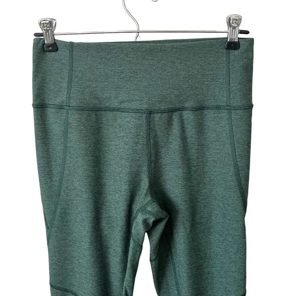 OUTDOOR Voices Green Cropped Leggings Small Heathered Evergreen Warm-Up - Picture 3 of 8